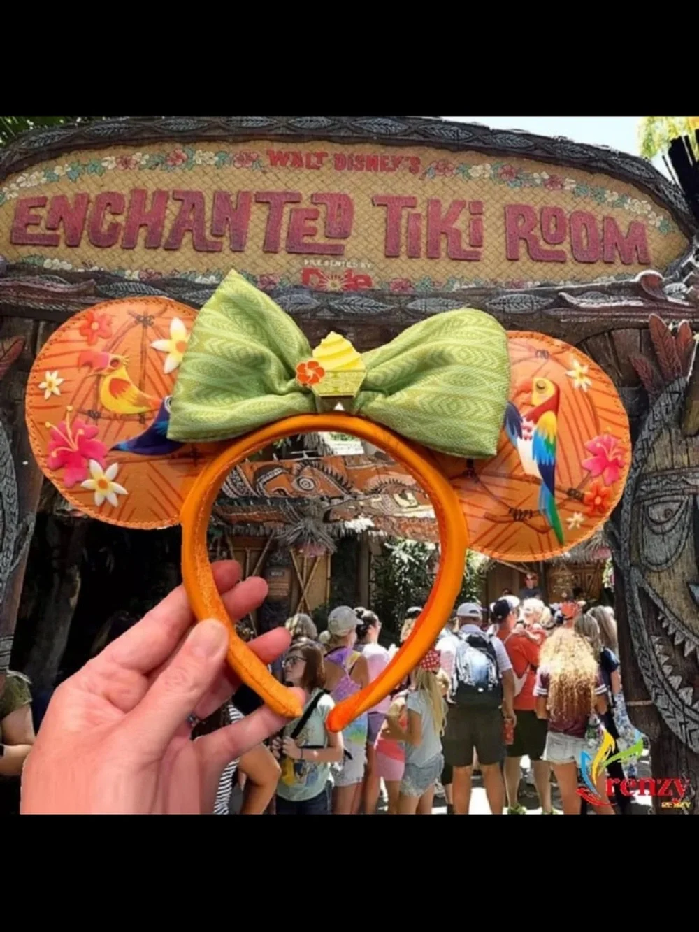 Disney Enchanted Tiki Room Minnie Ear Headband Ft. Dole Whip
